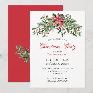 Invitación fiesta invitado por navidades invitan a bayas de i