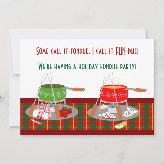 Invitación Fiesta Invitaitons de la "fondue" del navidad de (Anverso)