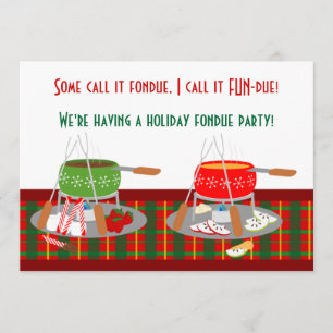 Invitación Fiesta Invitaitons de la "fondue" del navidad de