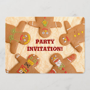 Invitación Fiesta Invitatation del hombre de pan de jengibre