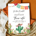Invitación Fiesta Invitation Three-esta Birthday 3rd Mexican<br><div class="desc">★ Easily PERSONALIZE this design with your details! ★ If you need coordinating MATCHING ITEMS,  please check our matching collection or shop. Do you have any questions about our designs or if you can't find what you are looking for,  please contact us: designmypartystudio@gmail.com. ★</div>