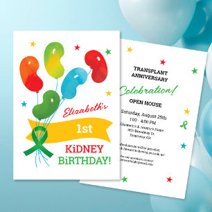 Invitación Fiesta Invite al trasplante de riñón Cumpleaños An