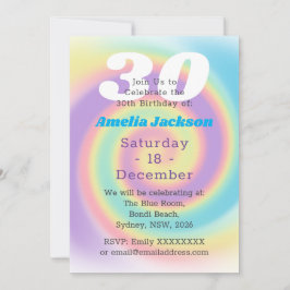 Invitación fiesta irlandés del arco iris 30 a los años 1990