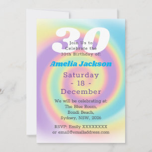 Invitación fiesta irlandés del arco iris 30 a los años 1990