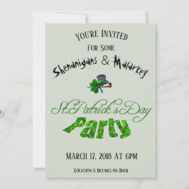 Invitación Fiesta irlandés del Día de San Patricio