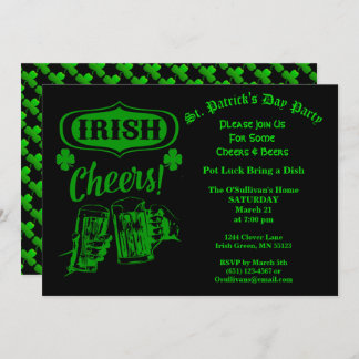 Invitación Fiesta irlandés del Día de San Patricio vitorea la