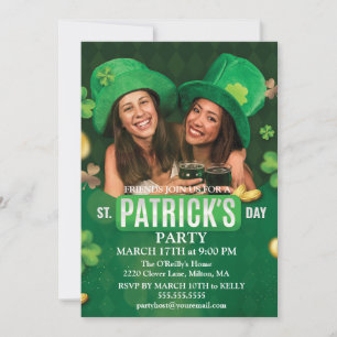 Invitación Fiesta irlandés del Green Shamrock Vine