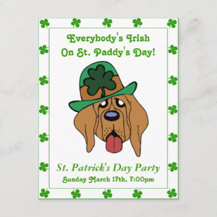 Invitación Fiesta irlandés divertido de la frontera del verde