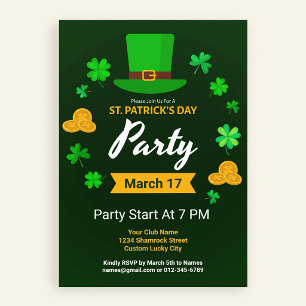 Invitación Fiesta irlandesa personalizada del Día de San Patr