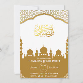 Invitación Fiesta islámico islámico de Ramadán blanco y oro