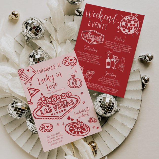 Invitación Fiesta Itinerario De Lucky In Love Bachelorette We (Subido por el creador)