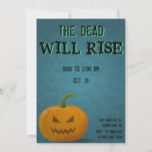 Invitación Fiesta Jack O'Lantern Halloween Bats Muerto de cal