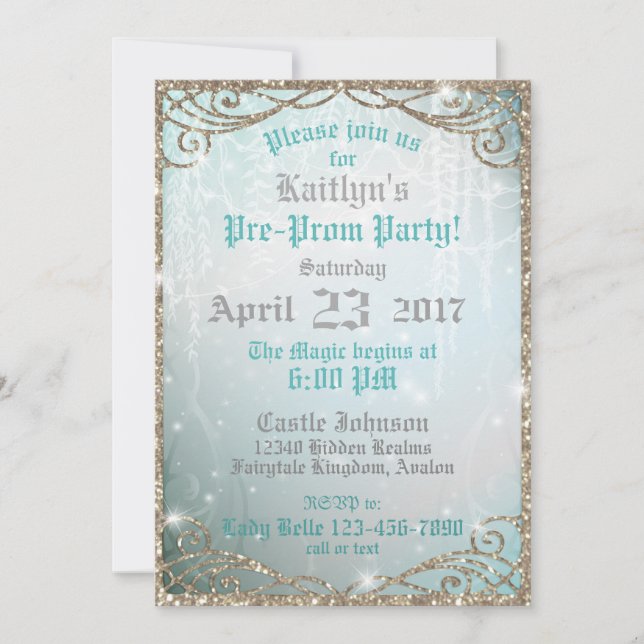 Invitación Fiesta Jardín Encantado antes del Prom (Anverso)