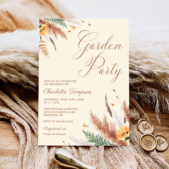 Invitación Fiesta Jardín Flor Floral 1er cumpleaños (Subido por el creador)