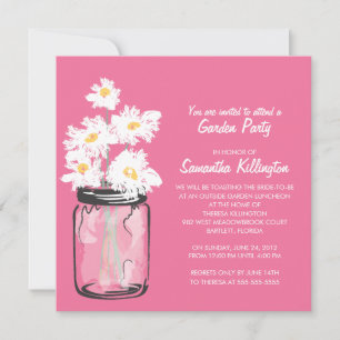 Invitación Fiesta Jardín Mason Jar & White Daisies