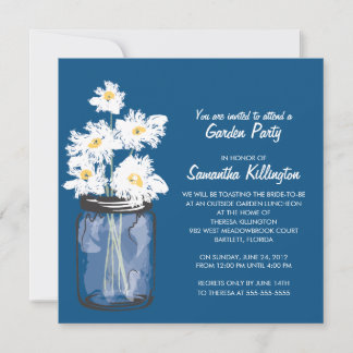Invitación Fiesta Jardín Mason Jar & White Daisies