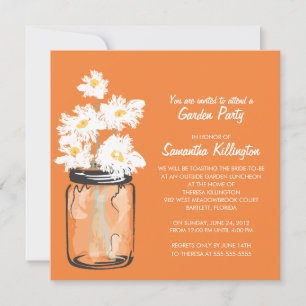 Invitación Fiesta Jardín Mason Jar & White Daisisies