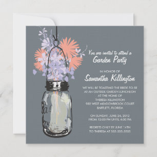 Invitación Fiesta Jardín Mason Jar & Wildflowers
