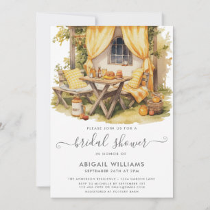 Invitación Fiesta Jardín Naranja Picnic Citrus Bridal Shower