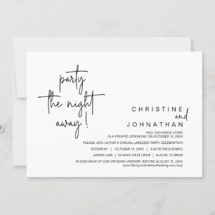 Invitación Fiesta la noche fuera, Boda Elopement Dinner