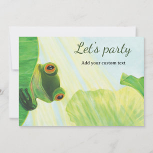 Invitación Fiesta - La rana verde de ojos grandes