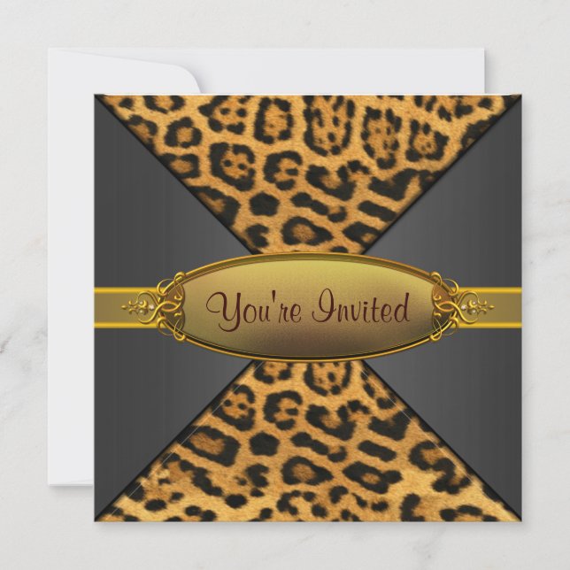 Invitación Fiesta Leopard (Anverso)