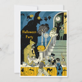 Invitación Fiesta lindo de Halloween de los niños del vintage