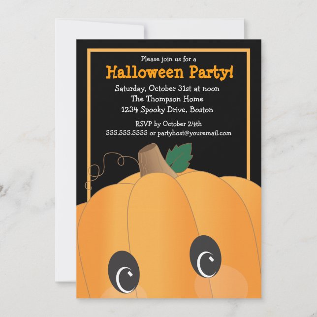Invitación Fiesta lindo fantasmagórico de Halloween de la (Anverso)