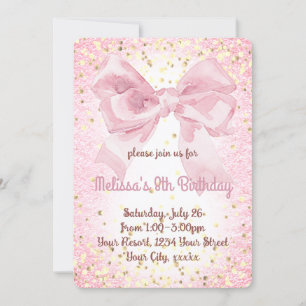 Invitación fiesta lindo giratorio rosa