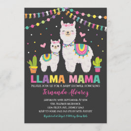 Invitación Fiesta Llama Chica Baby Shower / Cactus Alpaca