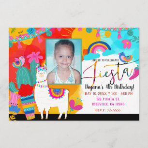 Invitación Fiesta Llama Cinco De Mayo Cumpleaños Foto de fies