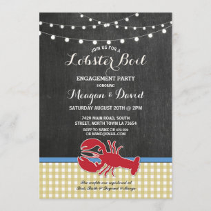 Invitación Fiesta Lobster de la comprobación del compromiso d