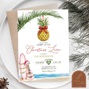 Invitación Fiesta Luau Tropical Hawaiana de Navidad