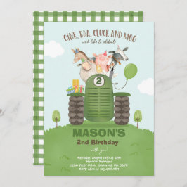 Invitación Fiesta MacDonald Barnyard de granja