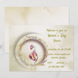 Invitación Fiesta MADRE moda de cisnes