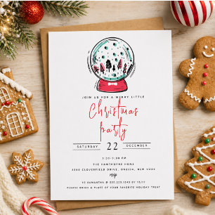 Invitación Fiesta mágica de Navidad en un globo de nieve