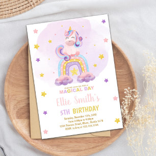 Invitación Fiesta Magical Pastel para Chicas