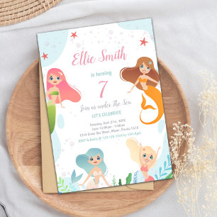 Invitación Fiesta mágico oceánico para Chicas