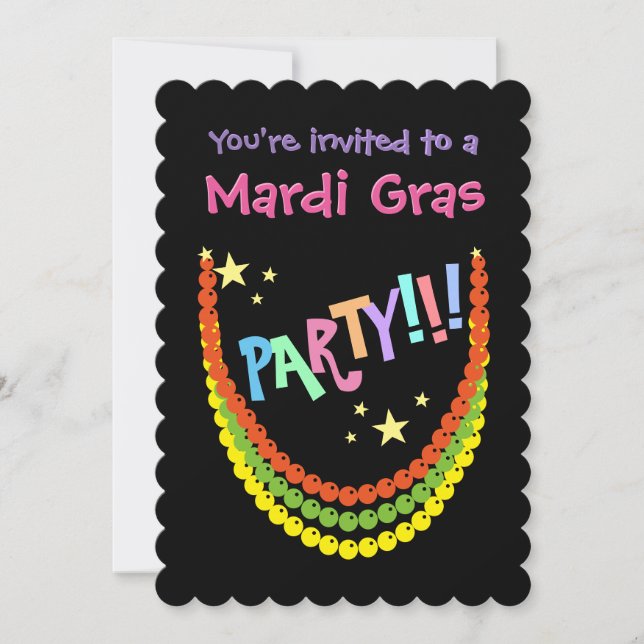 Invitación Fiesta Mardi Gras (Anverso)