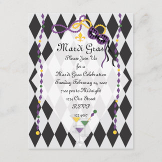 Invitación Fiesta Mardi Gras