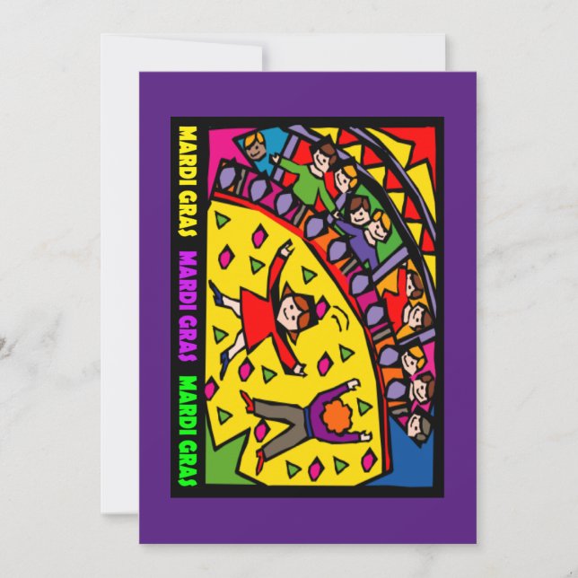 Invitación Fiesta Mardi Gras (Anverso)