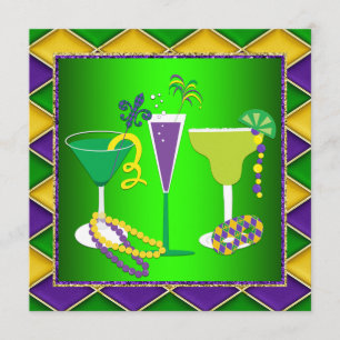 Invitación Fiesta Mardi Gras Fleur De Lis Mardi Gras