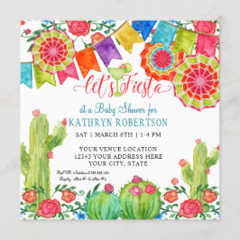 Invitación Fiesta Margarita Cactus Baby Boy Shower Banner Art