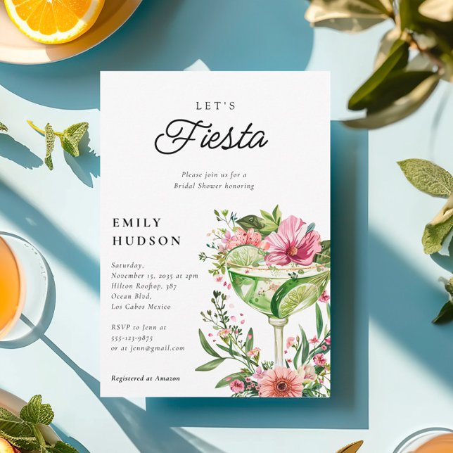 Invitación Fiesta Margarita, ducha nupcial floral (Subido por el creador)