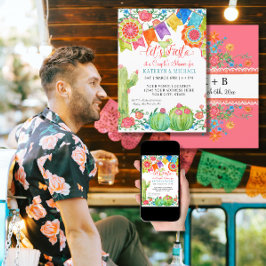 Invitación Fiesta Margarita Floral Cactus Parejas de Arte Duc