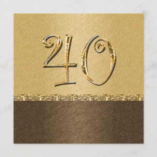 Invitación fiesta marrón elegante de la crema 40.a