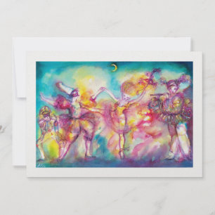 Invitación FIESTA MASQUERADE, metálico de hielo blanco