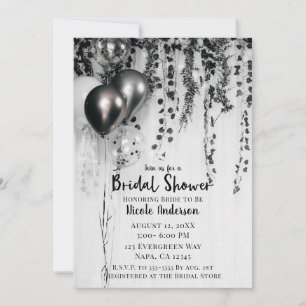 Invitación Fiesta metálico Globos Rústica ducha de novia mari