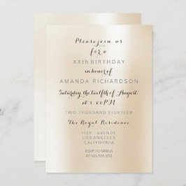 Invitación Fiesta Metalizado de Minimalismo Pearly Ivory Crea