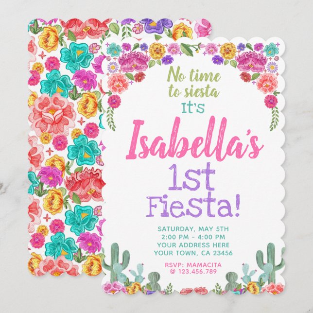Invitación Fiesta mexicana (Anverso / Reverso)